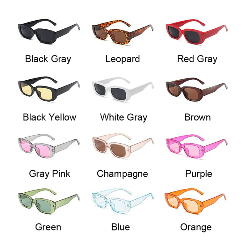 Vintage Sunglasses Women Brand Retro Rectangle Sun Glasses Female Ins Popular Colorful Square Eyewear