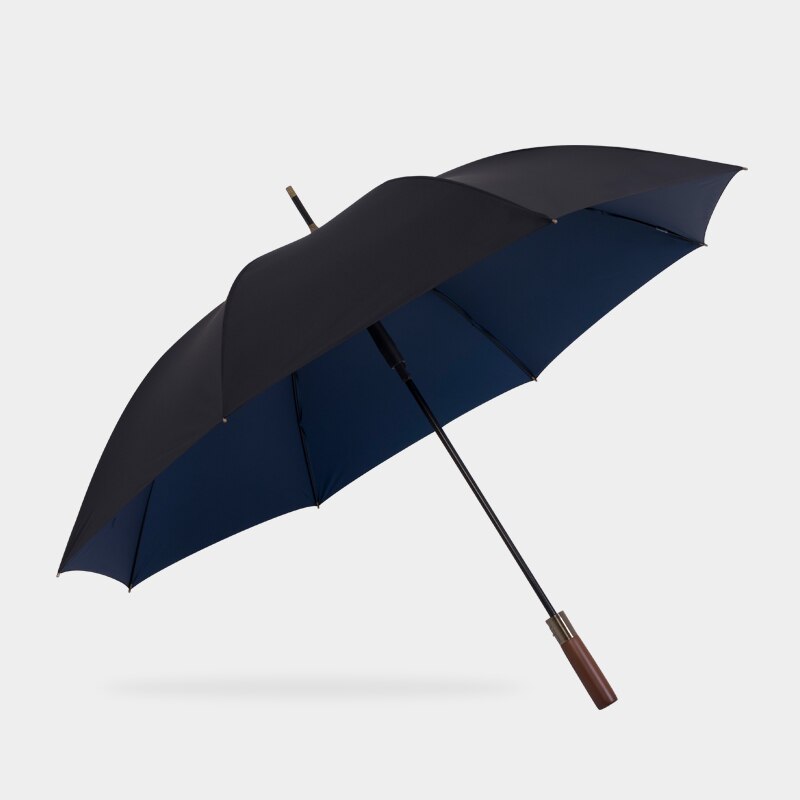 Parachase 120cm store paraply mænd vindtæt forstærket golf lange paraplyer forretning træ håndtag automatiske paraply regn paraguas: Sort marineblå  (280t)
