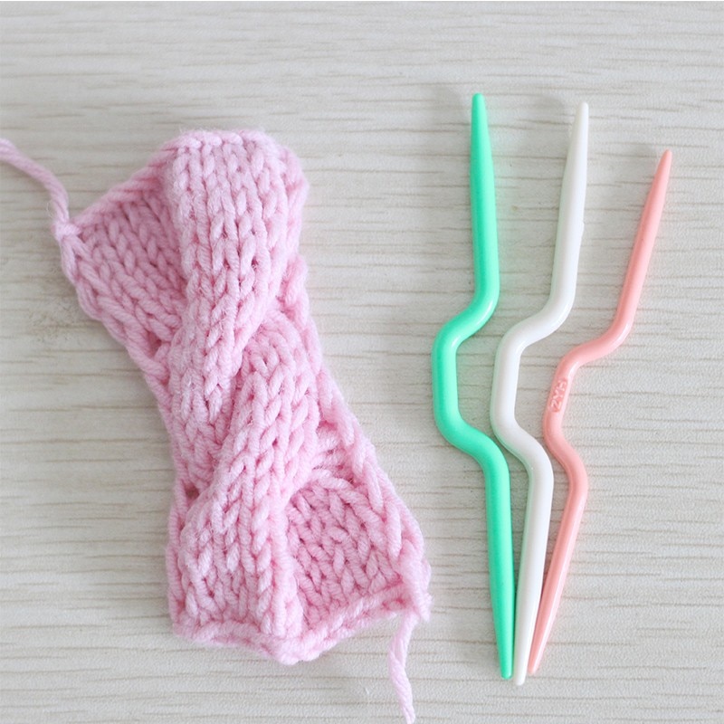 3 Size Plastic Crochet Hook Knitting Needles Sweater Muffler Weaving tools Crooked Twist Curved needle Craft DIY Tool MXZ13