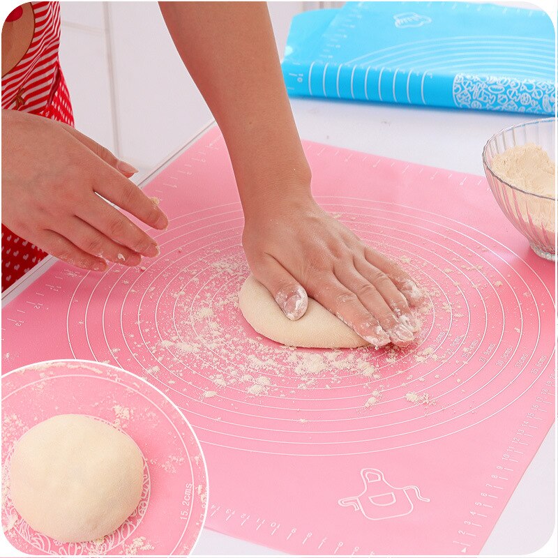 50*40cm silikonmatter bakekakedeigfondant rullende eltematte bakematte med vekt kokeplate kjøkkenverktøy