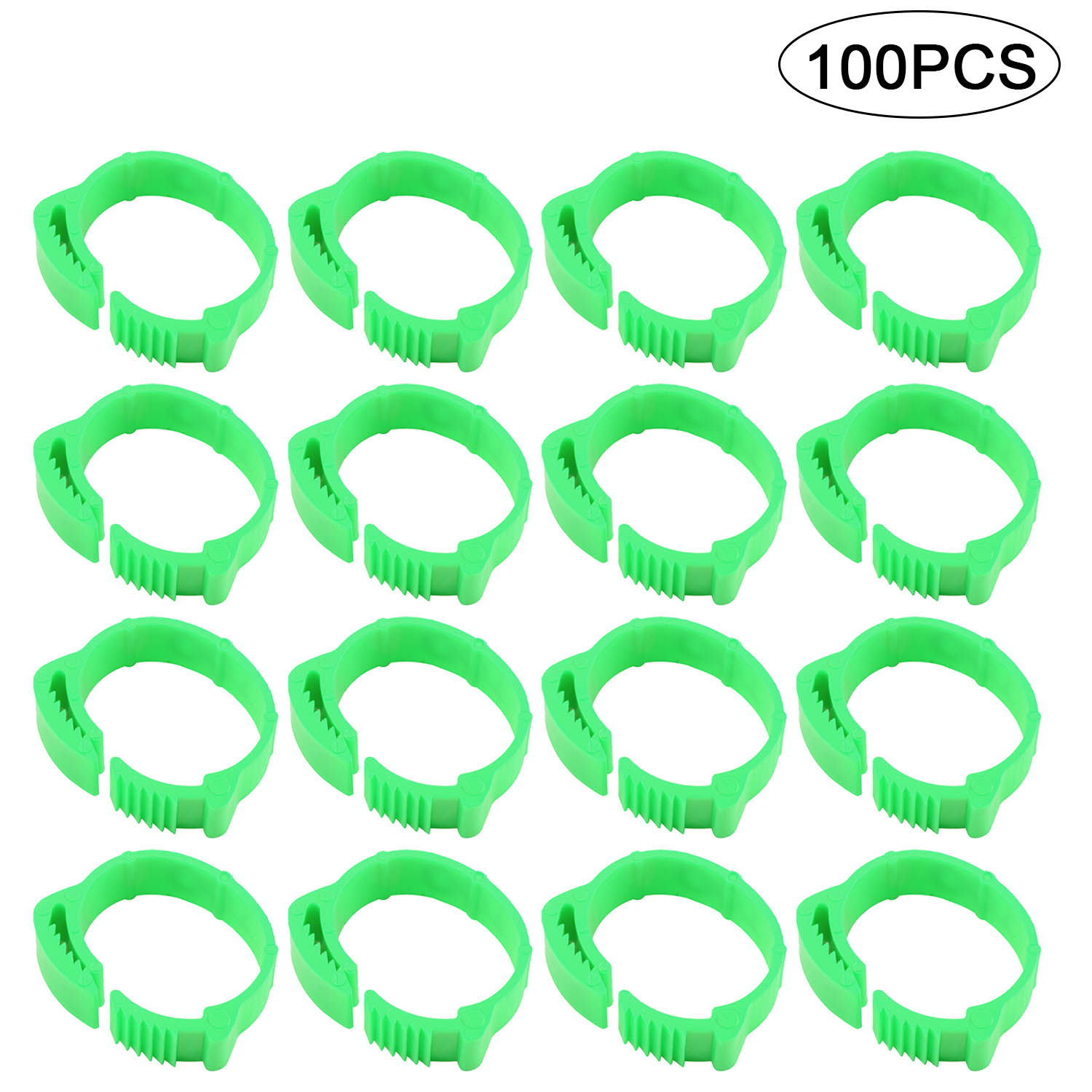 Behogar 100PCS Adjustable 001-100 Digital Poultry Chicken Foot Label Buckle Rings for Chicken Duck Pigeon Poultry Farm Supplies: Green