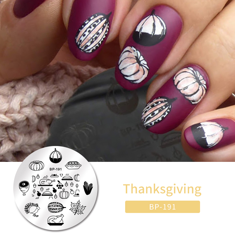 Noël saint valentin Halloween thème ongles estampage plaques timbre plaque modèle Nail Art arbre flocon de neige coeur Image: BP-191