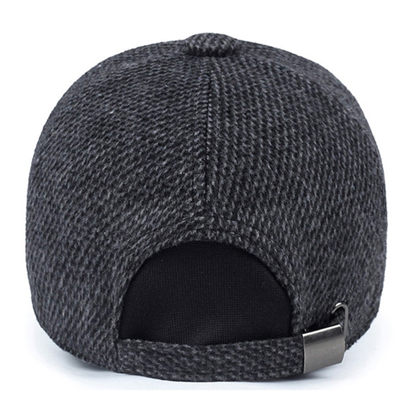 Tunica Wollen Gebreide Winter Baseball Cap Mannen Thicken Warm Hoeden Met Oorkleppen