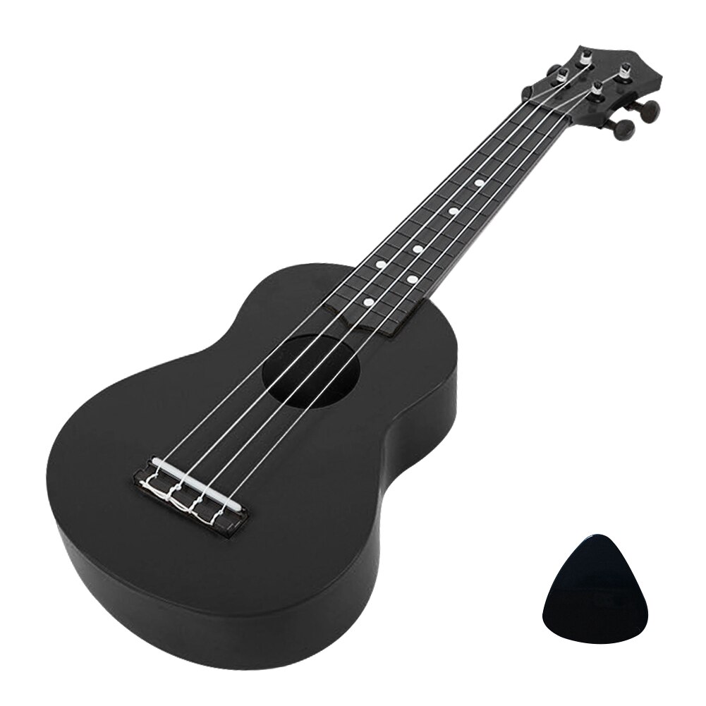21 tommer 4 strenge akustisk ukulele lille guitar børn begyndere musikinstrument guitar tilbehør børn legetøj: Sort