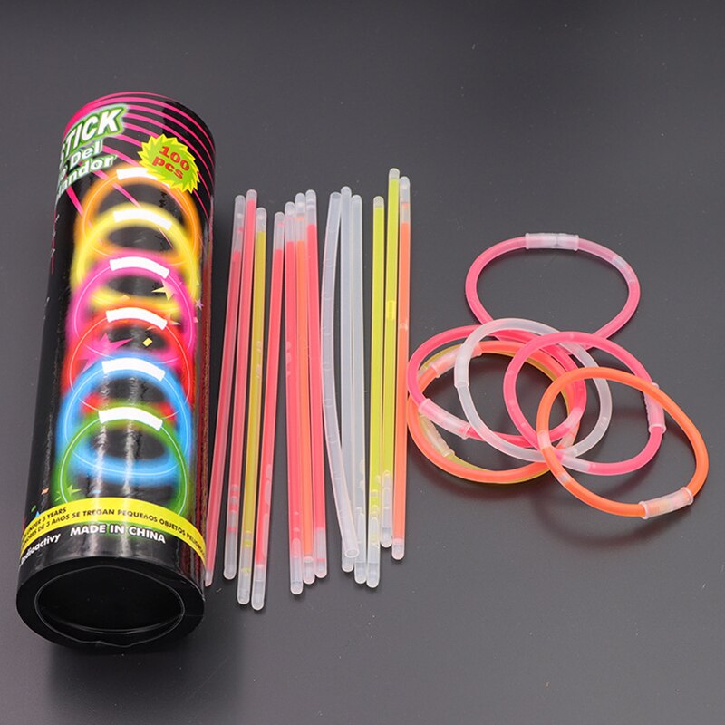 50 100Pcs Party Fluorescence Light Glow Sticks Bracelets Necklaces Neon Wedding Party Glow Sticks Bright Colorful Glow Sticks