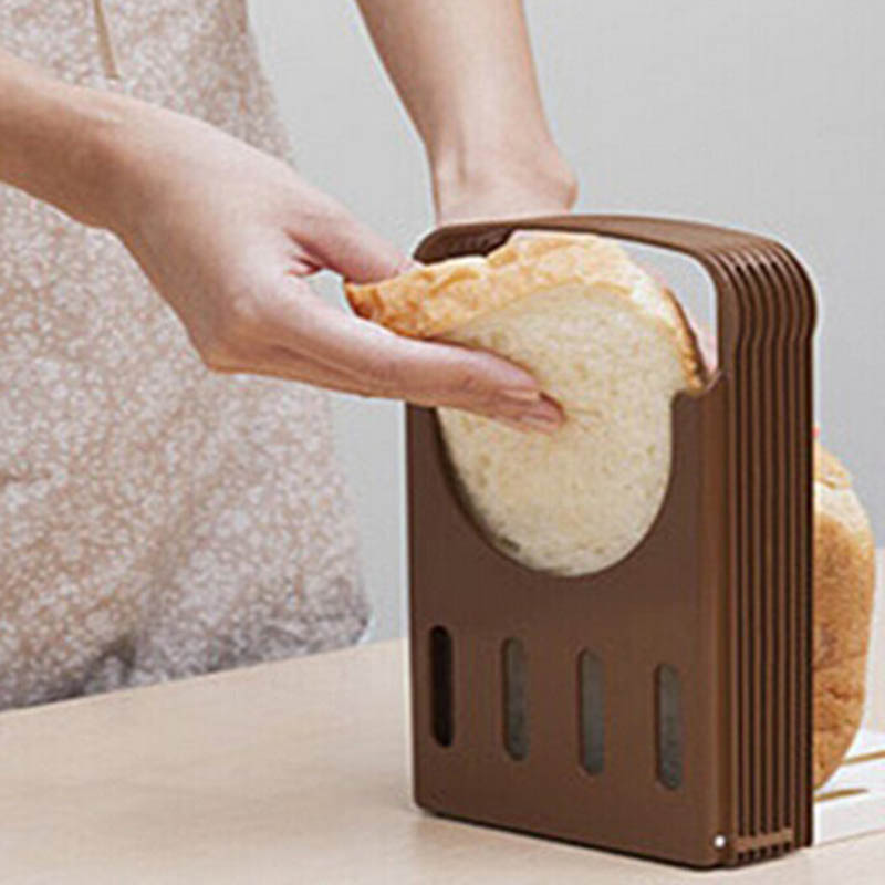 Nieuw Toast Brood Slicer Plastic Opvouwbare Loaf Cutter Rack Snijden Gids Snijden Gereedschap Keuken Accessoires TE889