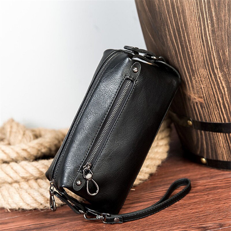 Style Female Hand Clutches Bag PU Leather Business Handbags Large Capacity Leisure Handbags