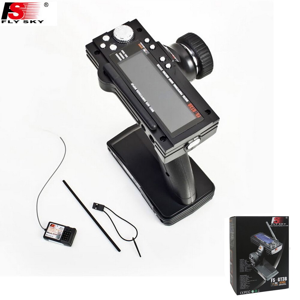 Flysky FS-GT3B 2.4G 3CH Radio Model Remote Control LCD Transmitter & Receiver for RC Car Boat: Transmitter receiver