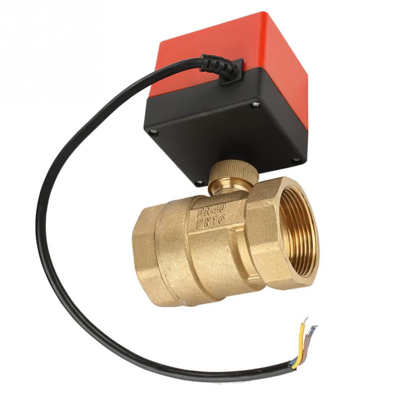 Elektrisk ventil 2- vägs 3- tråds motoriserad kulventil i mässing  dc 24v elektrisk ventil  dn40 kulventil  g1-1/2 " valvula solenoid