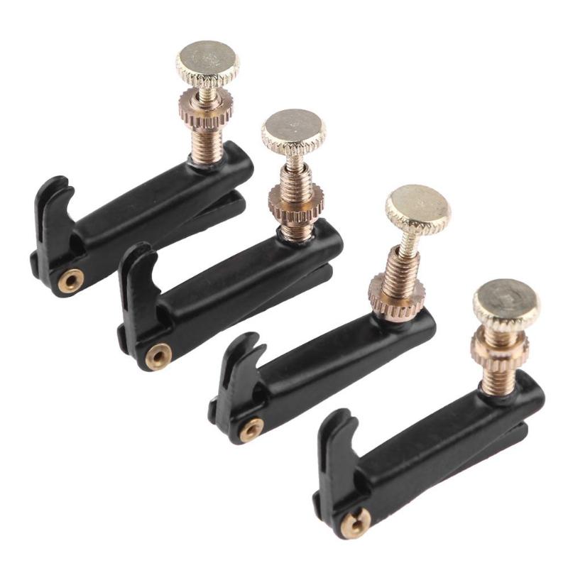 4 stuks 4/4-3/4 Professionele Viool Gebruik Plated Ijzer Viool Fijnstemmers Spinner Richter Snaren Haken voor Viool Musical instrument