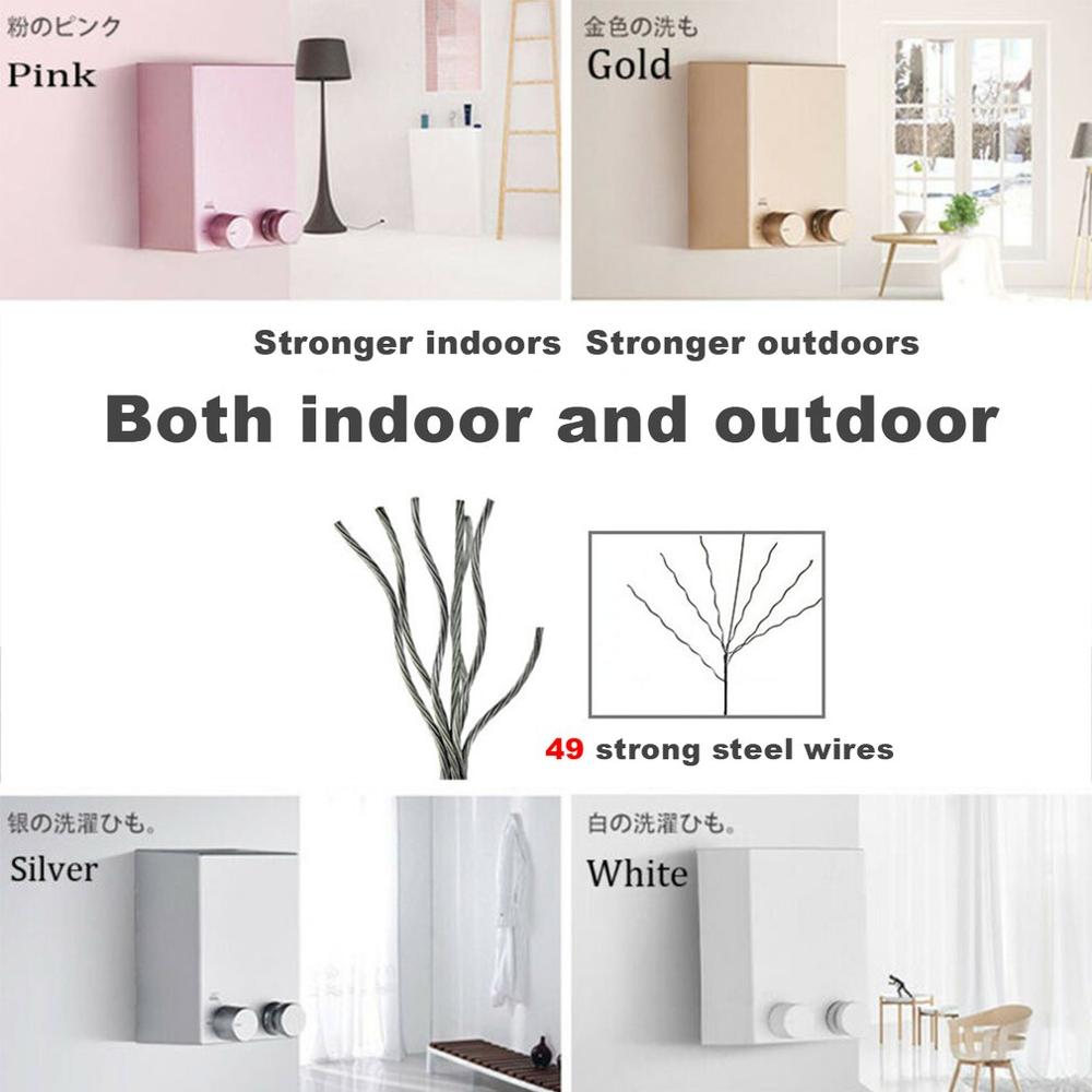 Telescopic Stainless String Invisible Clothesline Retractable Clothes Dryer Hanger Hanging Clothes Line