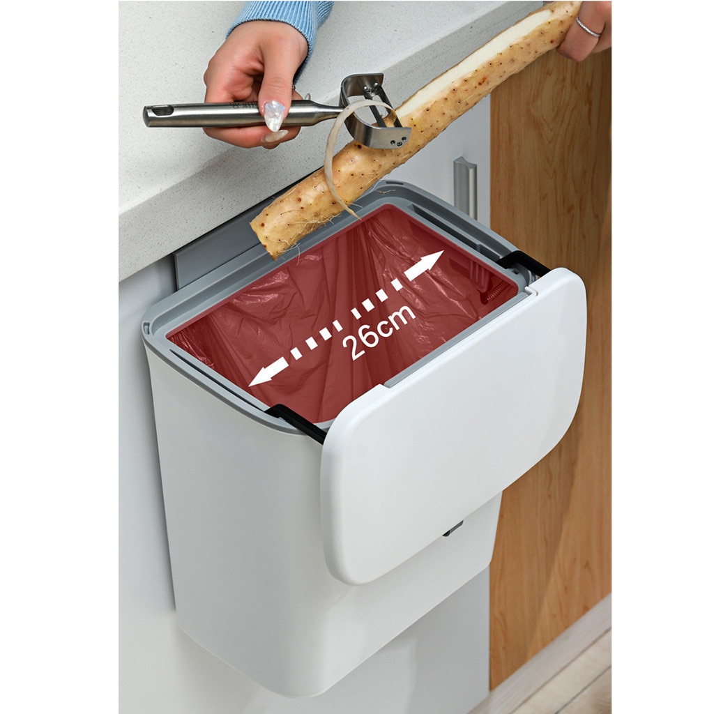 Kitchen Cabinet Wall-mounted Trash Can Hanging Waste Container for Home