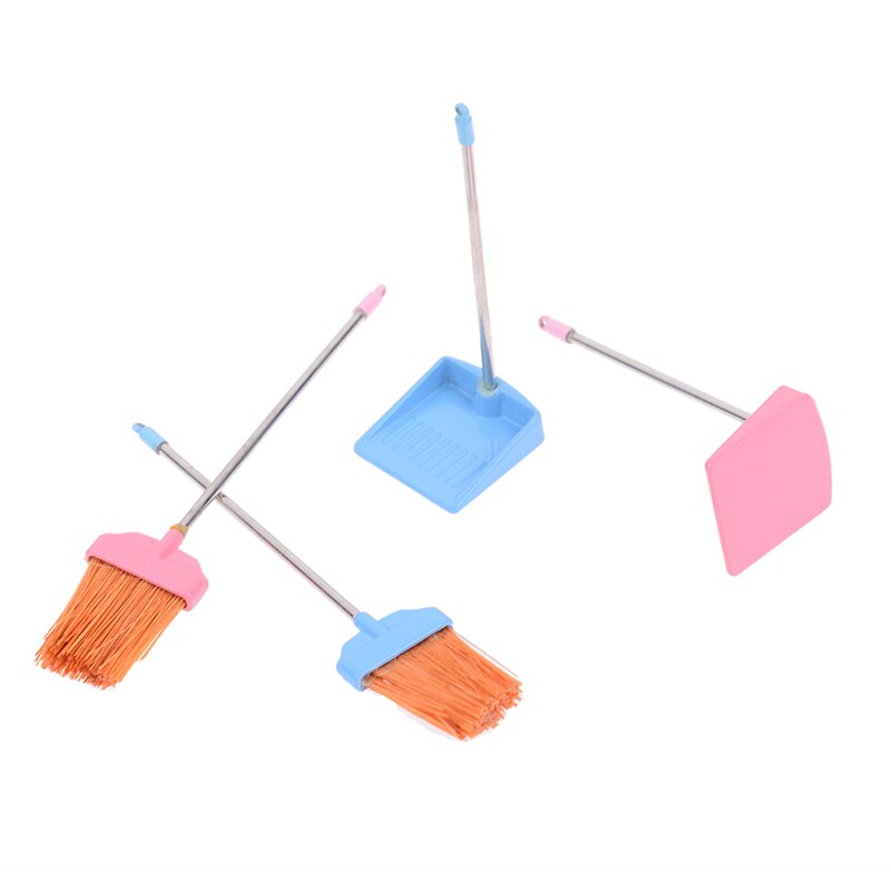 Mini Desktop Sweep Cleaning Brush Small Broom Dustpan Set Simulation Furniture Toys