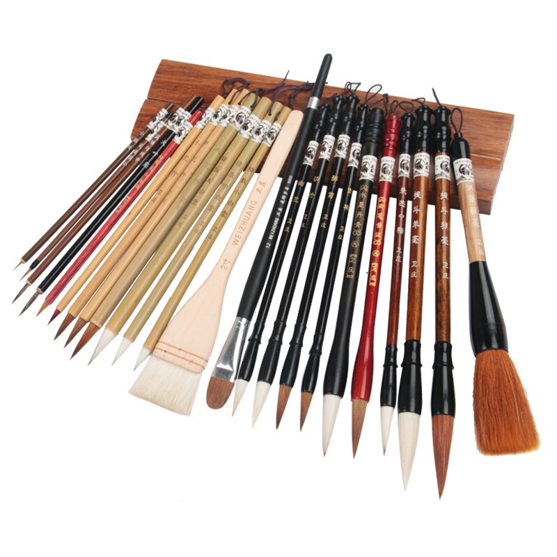 Juego de pinceles de pintura china para principiantes, pinceles de pintura de caligrafía, pintura de paisaje, herramienta de dibujo, pluma de línea de gancho, caligrafía