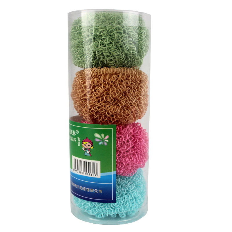 Kitchen non-stick brush nano-planting clean ball fiber steel ball with handle