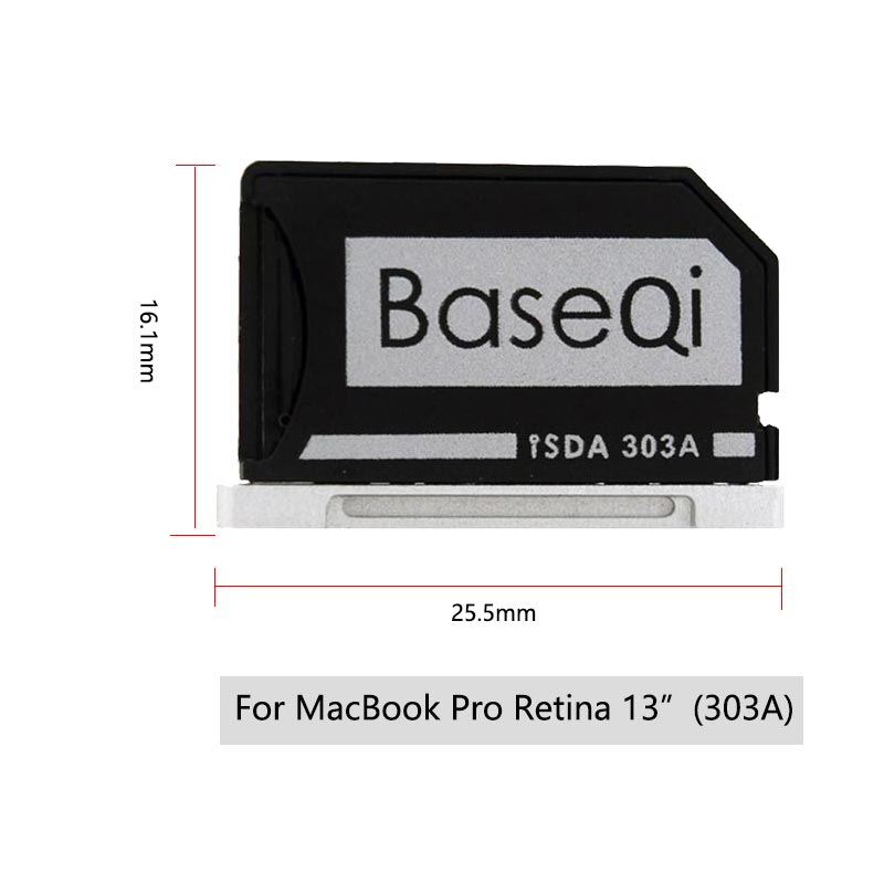 Original BaseQi Aluminum MiniDrive Micro SD Card Reader For Macbook Pro Retina 13&#39;&#39; compact flash adapter Memory Card Adapter