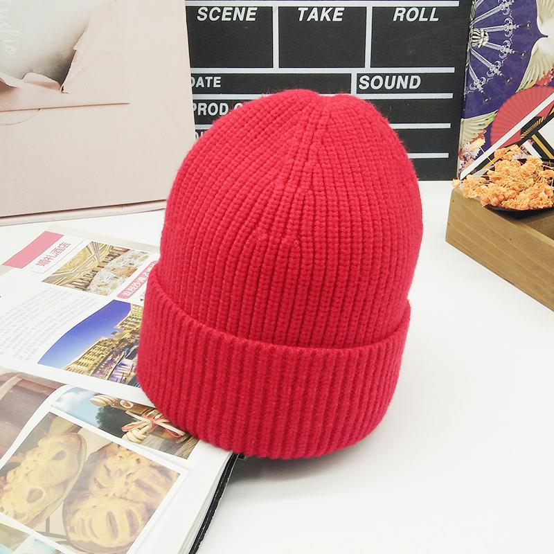 COKK Wollen Muts - Effen Patroon - Warme Wintermuts voor Dames - Casual, Skiën, Wandelen: Rood
