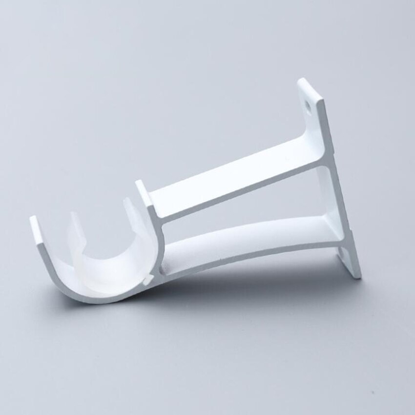 Wall/ Ceiling Mount Curtain Drapery Rod Bracket Heavy Duty Single Curtain Rod Brackets Holders Curtain Accessories, Black, White: Side Mounted- White