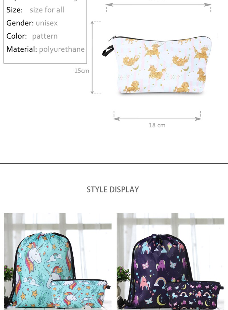 Pak trekkoord rugzak trekkoord tassen bedrukking heren casual tassen unisex dames schouder 3d tas bundel zak multicolor