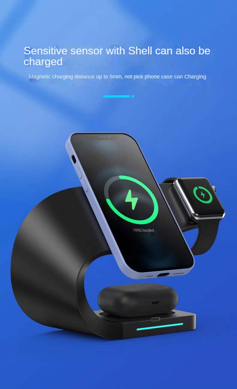 Smart Wireless Multifunction Mobile Phone Charging Four-in-One Magnetic Wireless Fast Charging 15W