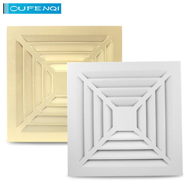 OUFENQI 300mm aluminum alloy panel integrated ceiling ventilation square centrifugal fan diffuser