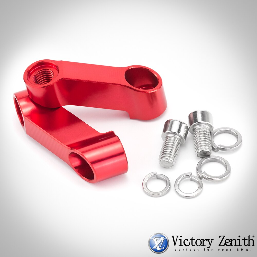 Adaptador de extensión espaciador para espejo elevador, extensores, espaciador, para BMW F 800R F900 R F900XR K1200R Sport K 1300R R1200R LC R1250R F900R: Rojo
