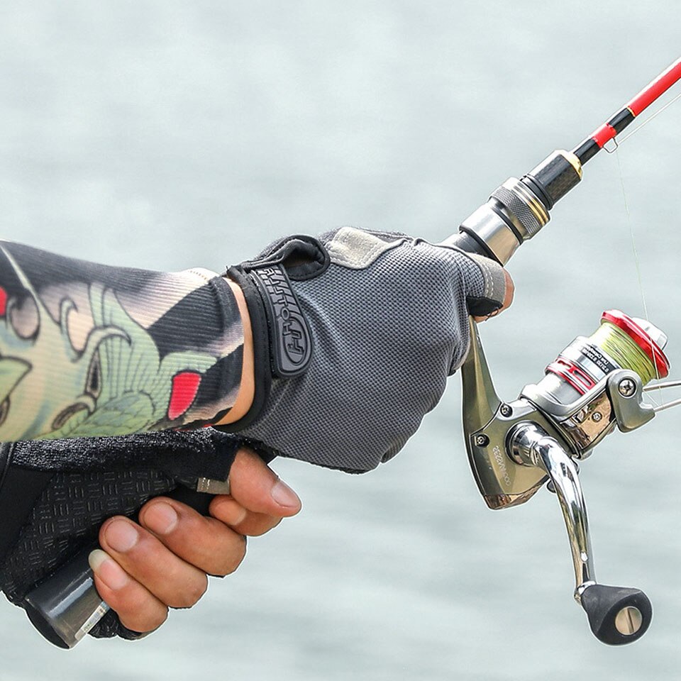 Fiskehandsker værktøj til mænd skridsikker udendørs fiskehandsker elasticitet handske fiskeri tilbehør fisk finder cykelhandsker
