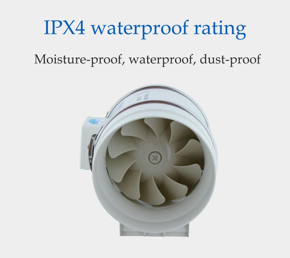 4 Inch Extractor Fan Low Noise Inline Duct Hydroponic Air Blower Exhaust Fan for Home Bathroom Grow Room Ventilation Vent
