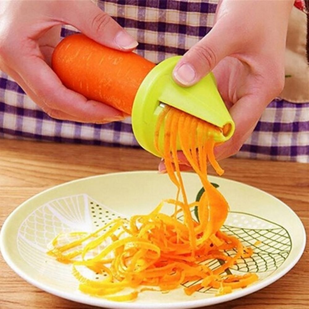 1Pc Multi-function Fruit Vegetable Rotating Shredder Grater Handheld Radish Potato Carrot Spiralizer Slicer Kitchen Tool Green