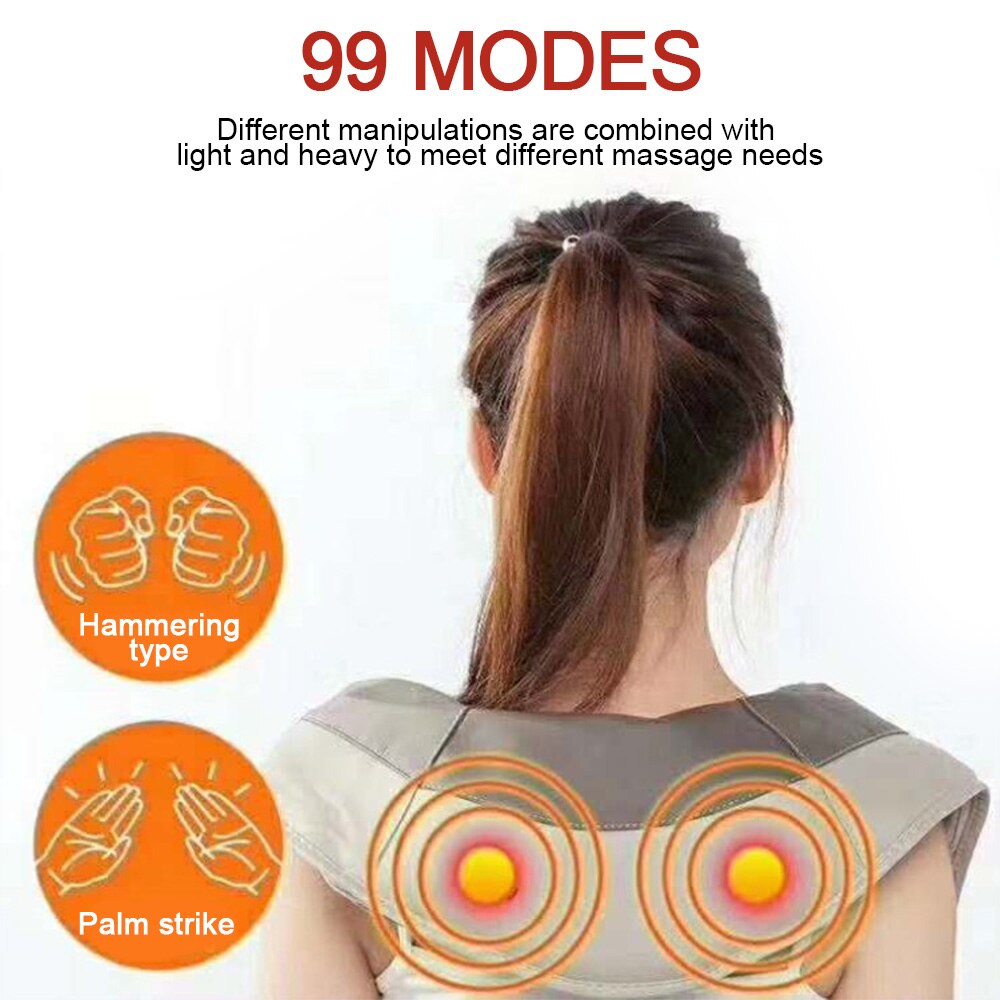 Electrical Shoulder Body Neck Massage Promote Better Sleep 99 Modes 3D Kneading 20 Strengths Car/Home Back Massager Shawl