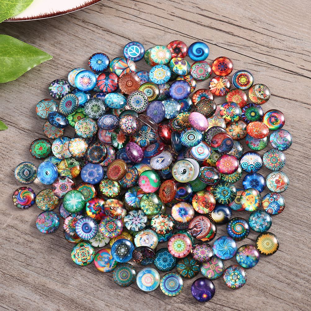 100pcs 12mm Mixed Round Mosaic Tiles For Crafts Glass Mosaic Supplies For Jewelry Making Crafts Materials Mosaic Tiles