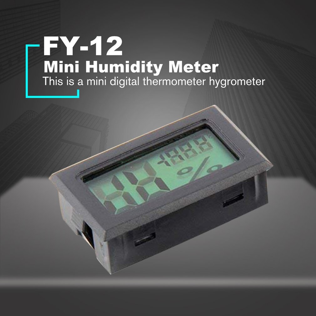 FY-12 Mini Digital LED Thermometer Hygrometer Temperature Humidity Measure Tester Monitor Indoor Automobile Household