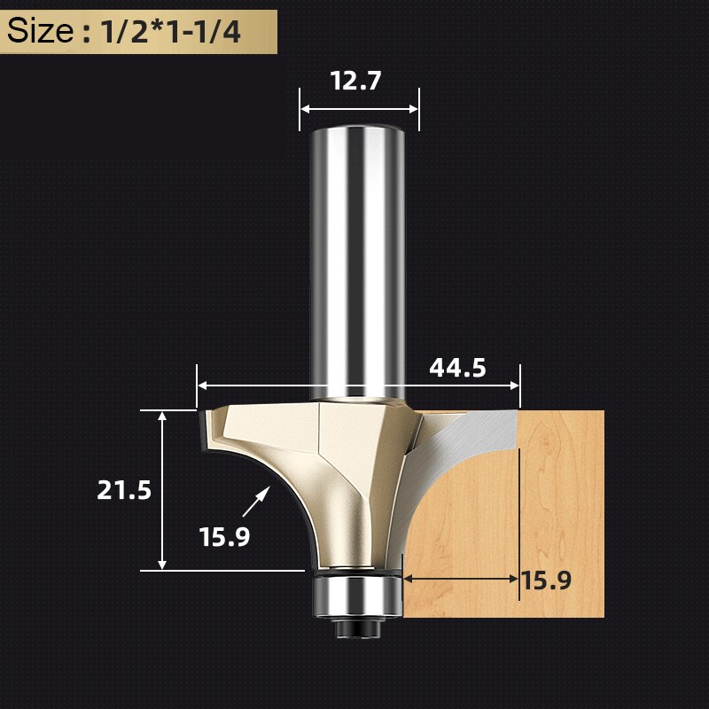 Carbide Corner Round Over Router Bit with Bearing for Wood Tungsten Carbide Milling Cutter CNC End Mill Woodworking Tool Cutters: Y00319
