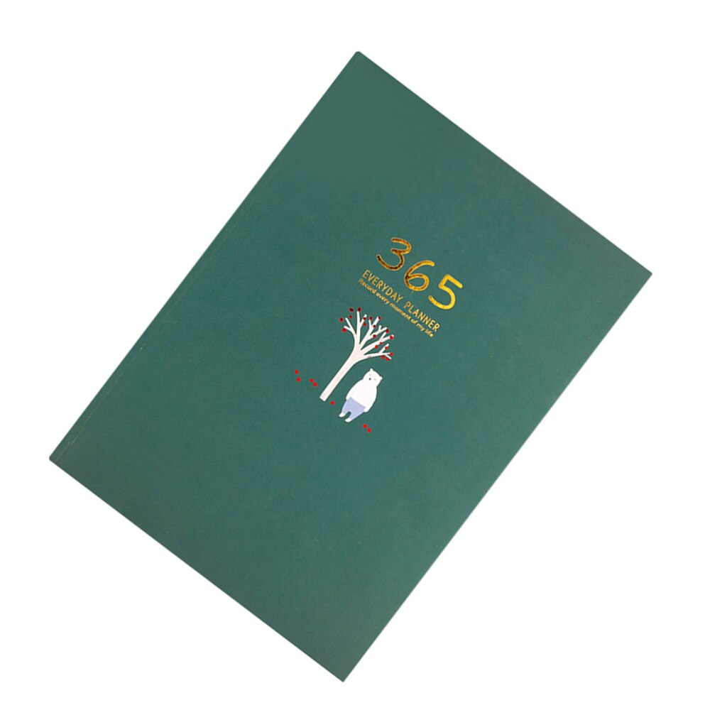 365 Schedule Hand Book Mini Stationery Notebook Diary Adorable Efficiency Planner (Green)