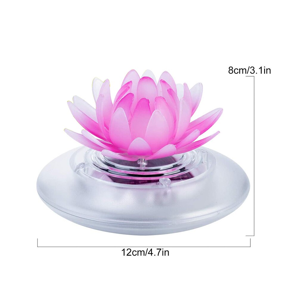 Førte blomst lys  ip65 soldrevet lampe flydende springvand dam haven pool lampe realistisk lotus form førte lyse lamper pære