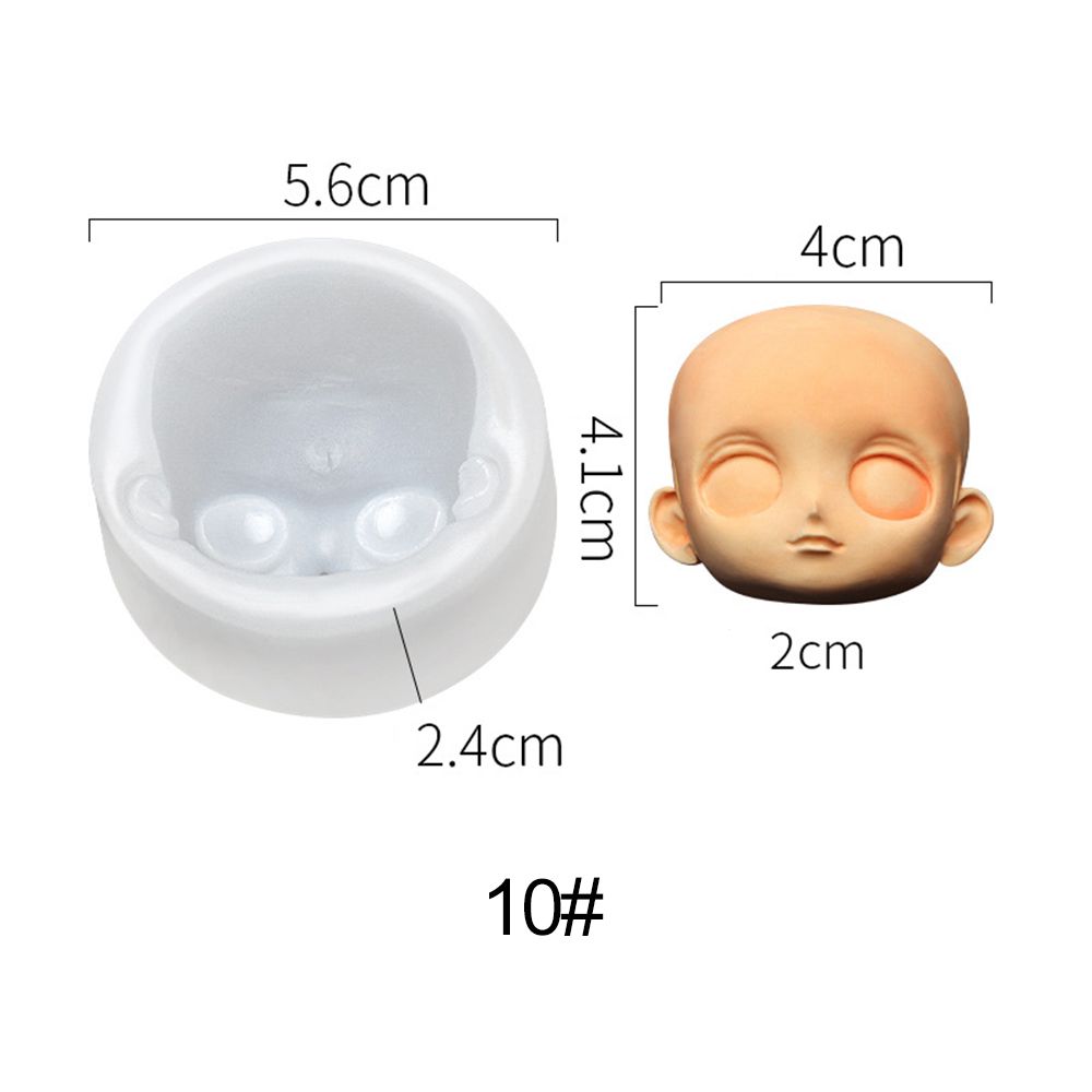 3D Baby Face Silicone Molds Q Version Clay Head Sculpey Doll Modification Accessories DIY Proportional Face Making Tools: 10