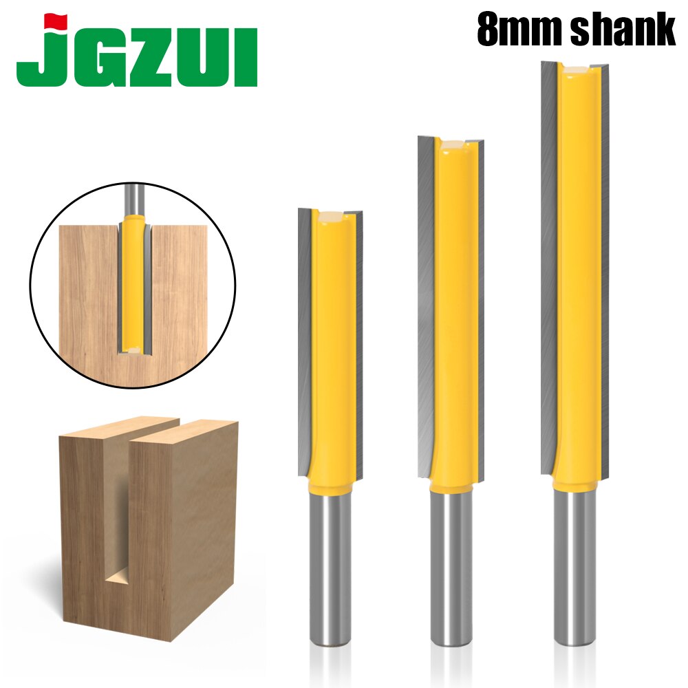 1 pieza recta/Dado Router Bit 1/2 "Dia. Cortador de carpintería, herramienta de corte de madera, vástago de 8mm, longitud de 2 "X 2-1/2" X 3"