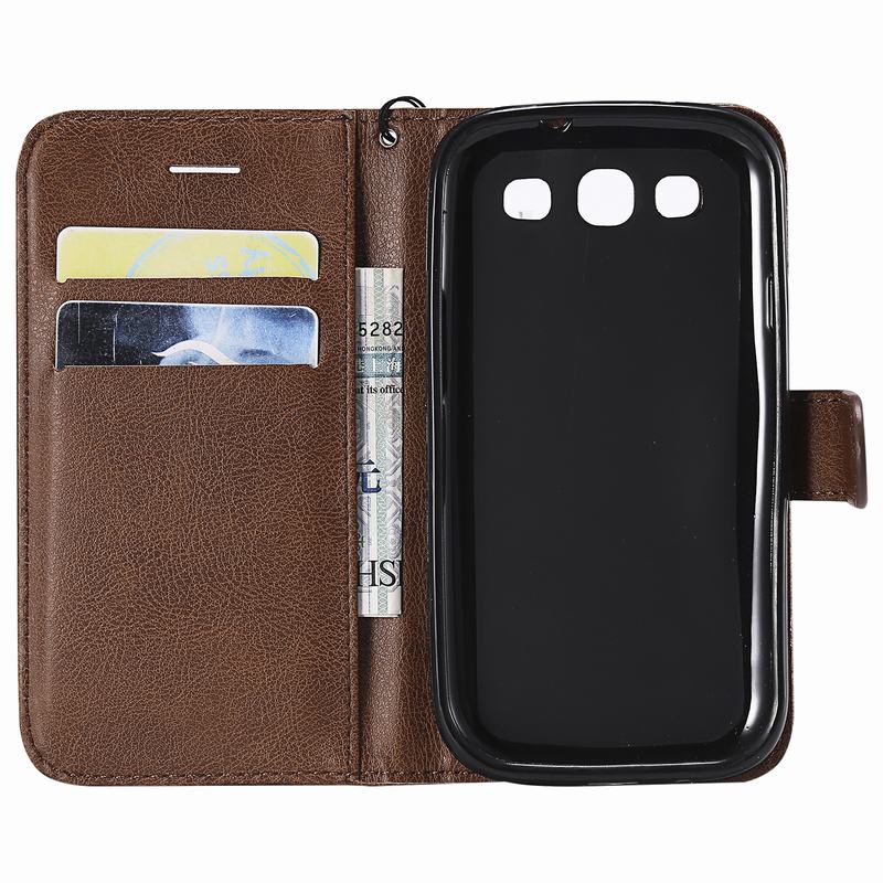 Funda magnética de lujo para Samsung Galaxy S3 I9300, funda Retro lisa con soporte, billetera de cuero para teléfono Samsung S 3 Etui