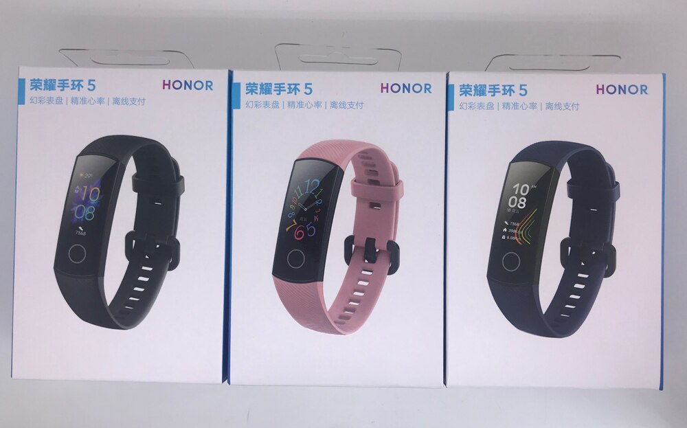 Huawei honor band 5 smartband puls sömn simning sport fitness traker amoled 4 färgskärm smart armband