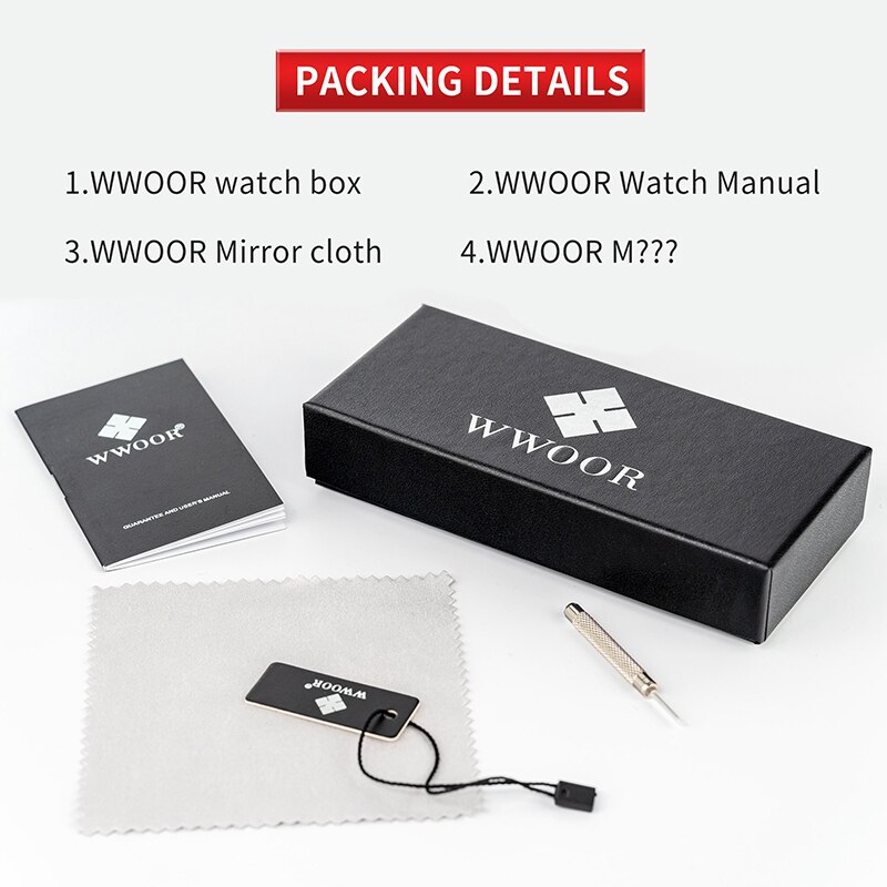 Relojes WWOOR para hombre, superior, de lujo, reloj de cuarzo de acero inoxidable dorado, cronógrafo deportivo resistente al agua para hombre, reloj Masculino