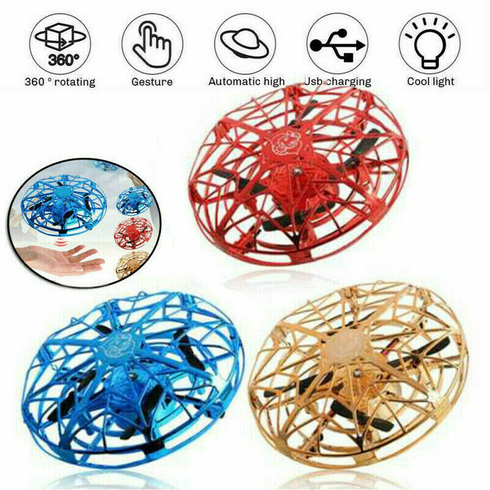 Mini Drone Quad Induction Levitation UFO LED Light USB Charging Kids Toy RC Airplanes