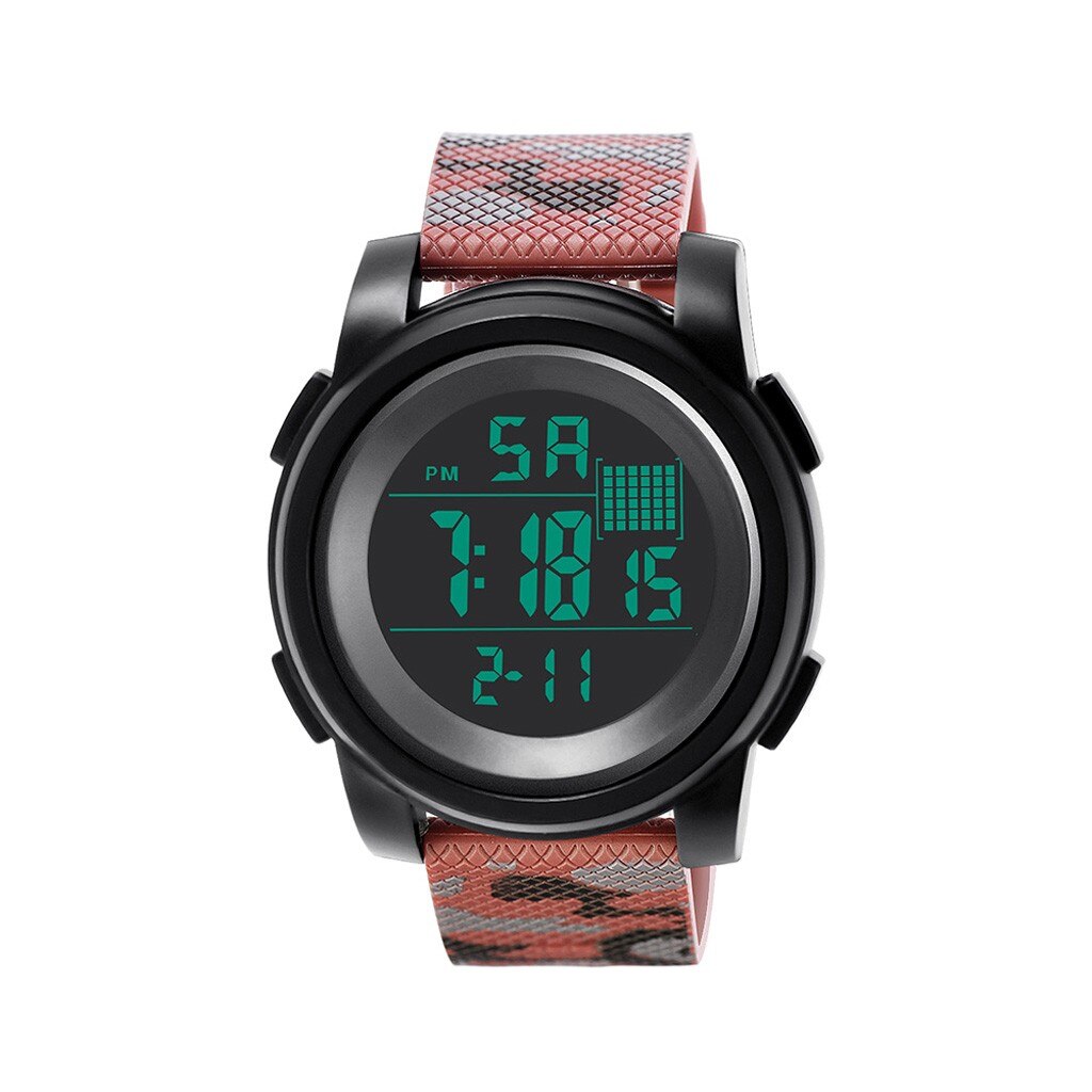 High-end Multi-function 30m Sports Waterproof Electronic Watch Luminous Analog Digital Watch Multifunctional Watch Clock: D