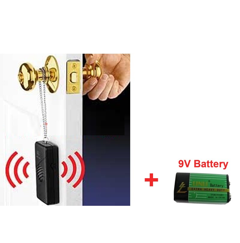 w/ battery door sensor alarm door touch alarm 120 dB anti-theft scaring alarm knob door security siren safety sensor alarm