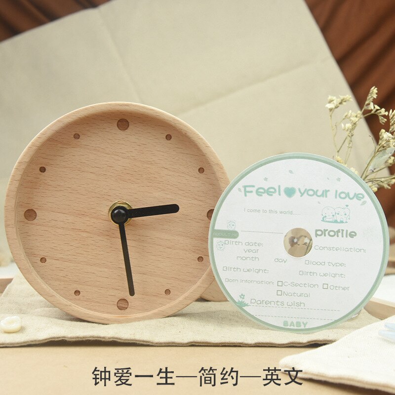 Ya wu horloge en bois fille et garçon bébé Lanugo bébé dents boîte enfants anglais japonais foetus cheveux dents boîte de rangement: Simple English