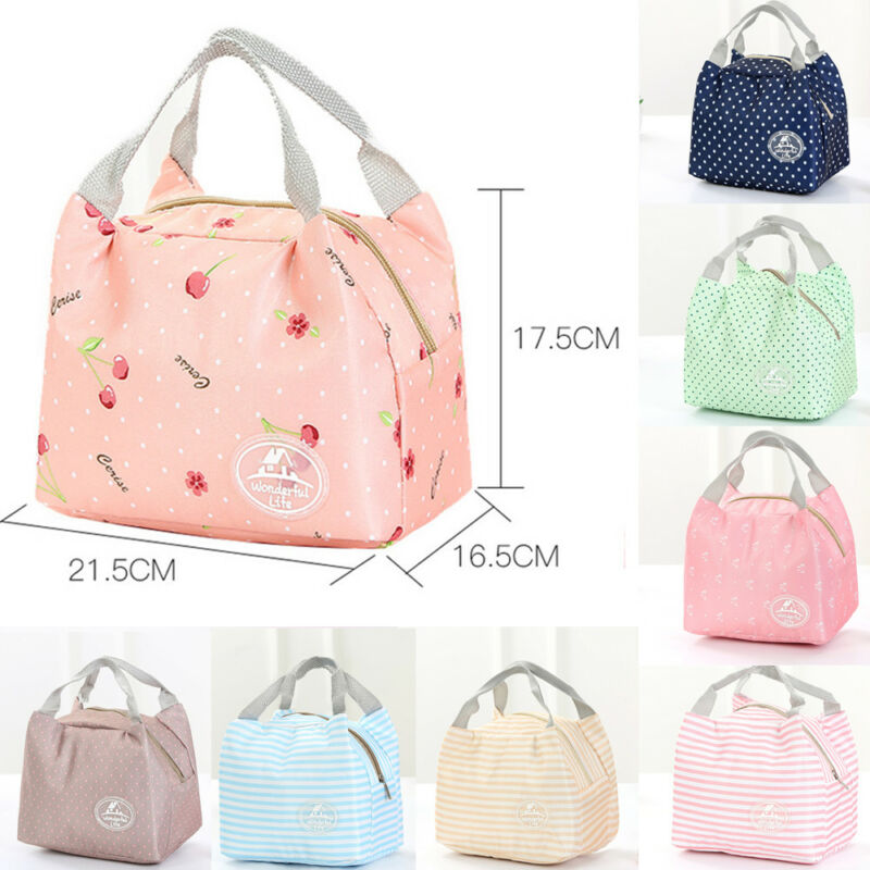 Portable Lunch Bag for Girl Small Thermal Insulated Cooler Bag Lunch Drink Box Cute Picnic Carry Tote Pouch