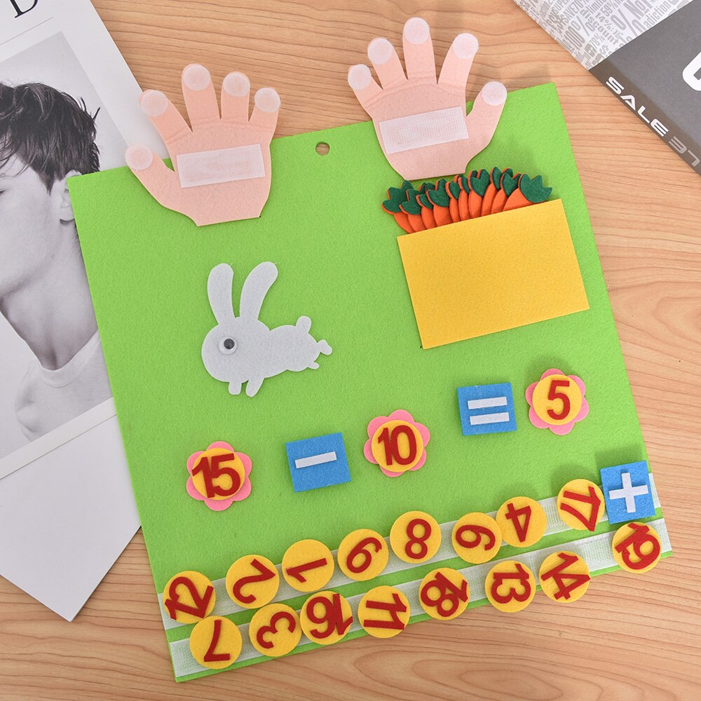 Gjør-det-selv ullfiltesett mattespill pedagogisk leketøy for barn barnehage undervisning kognisjon leker baby tidlig utdanning diy craft kit