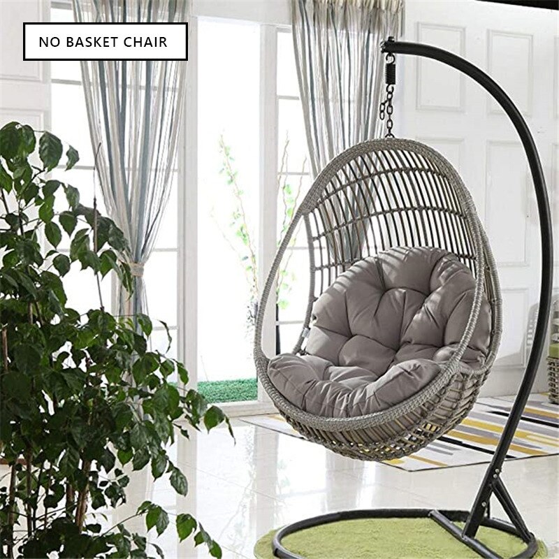 Gungstol sittdyna gunga hängande dämpning trädgård balkong hängande uteplats korg ryggdynor 80 x 120cm cojines (ingen hängmatta): Grå