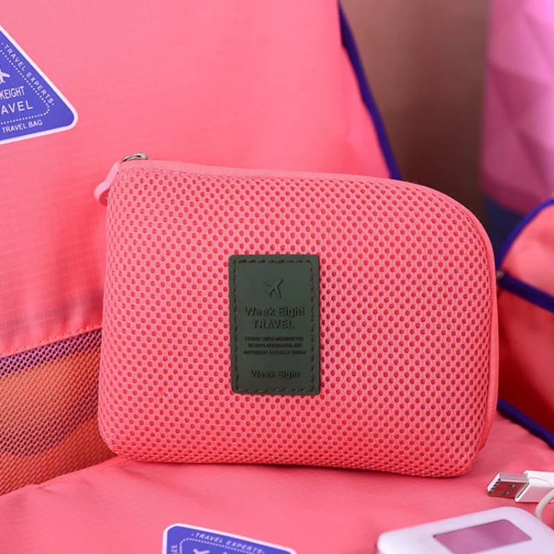 Männer Frauen machen-hoch Taschen Reise USB-Datenkabel Headset Kopfhörer Organizer Tasche einfarbig große Kapazität Reiß verschluss Kosmetik tasche