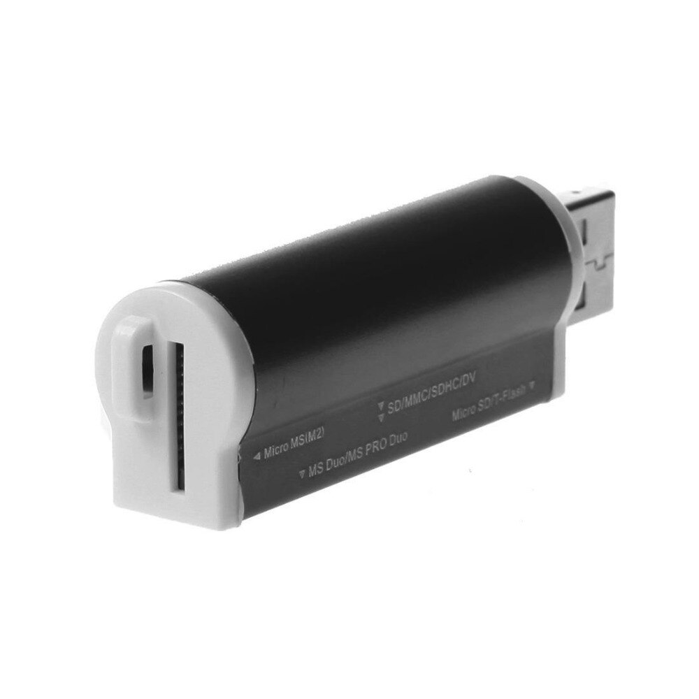 4 in- in-1 multifunctionele geheugenkaartlezer met aluminium behuizing, usb 2.0 externe kaartlezer voor sd-kaart, mmc, micro sd, tf-kaart