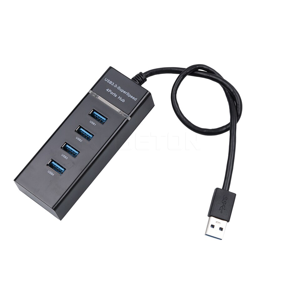 Kebidu 4 -poorts usb 3.0- hub 4- poorts stekker opladen met  gl3520 chipset tot  to 5 gbps voor laptop/ultrabook: Zwart